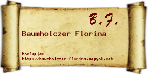 Baumholczer Florina névjegykártya